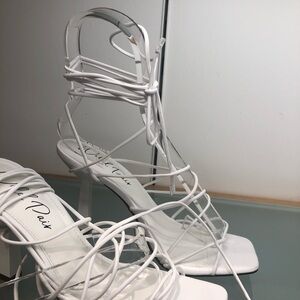 Wild Pair White Strappy Heels